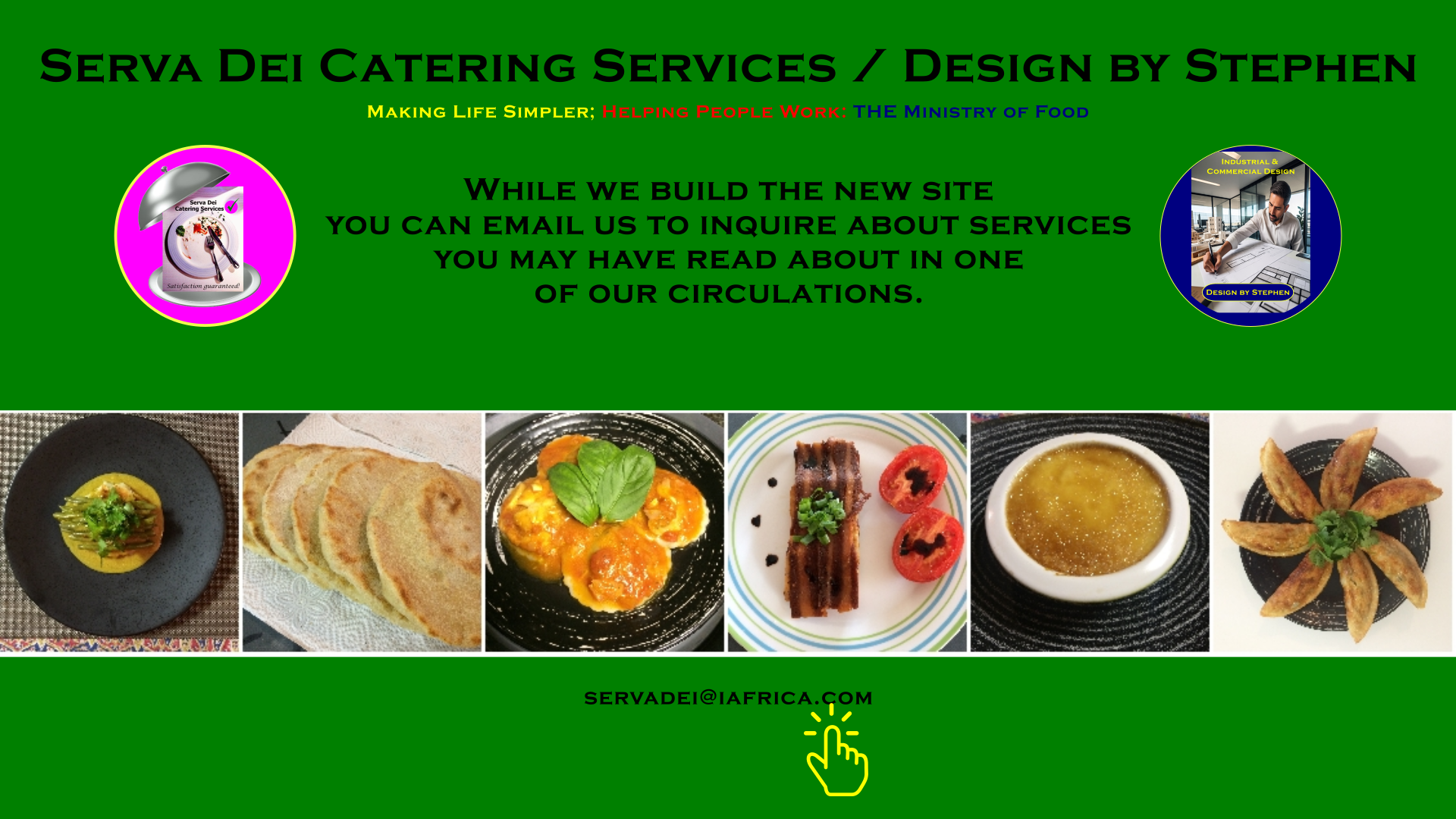 A selection of Serva Dei Catering food presentations